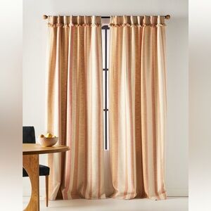 Anthropologie - 2 pc. Pieced Stripe Cotton Blend Woven Curtains 63x50